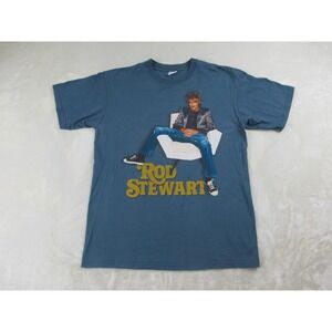 Rod Stewart Shirt Mens Large Blue Rock Rocks His Greatest Hits Concert 2008*